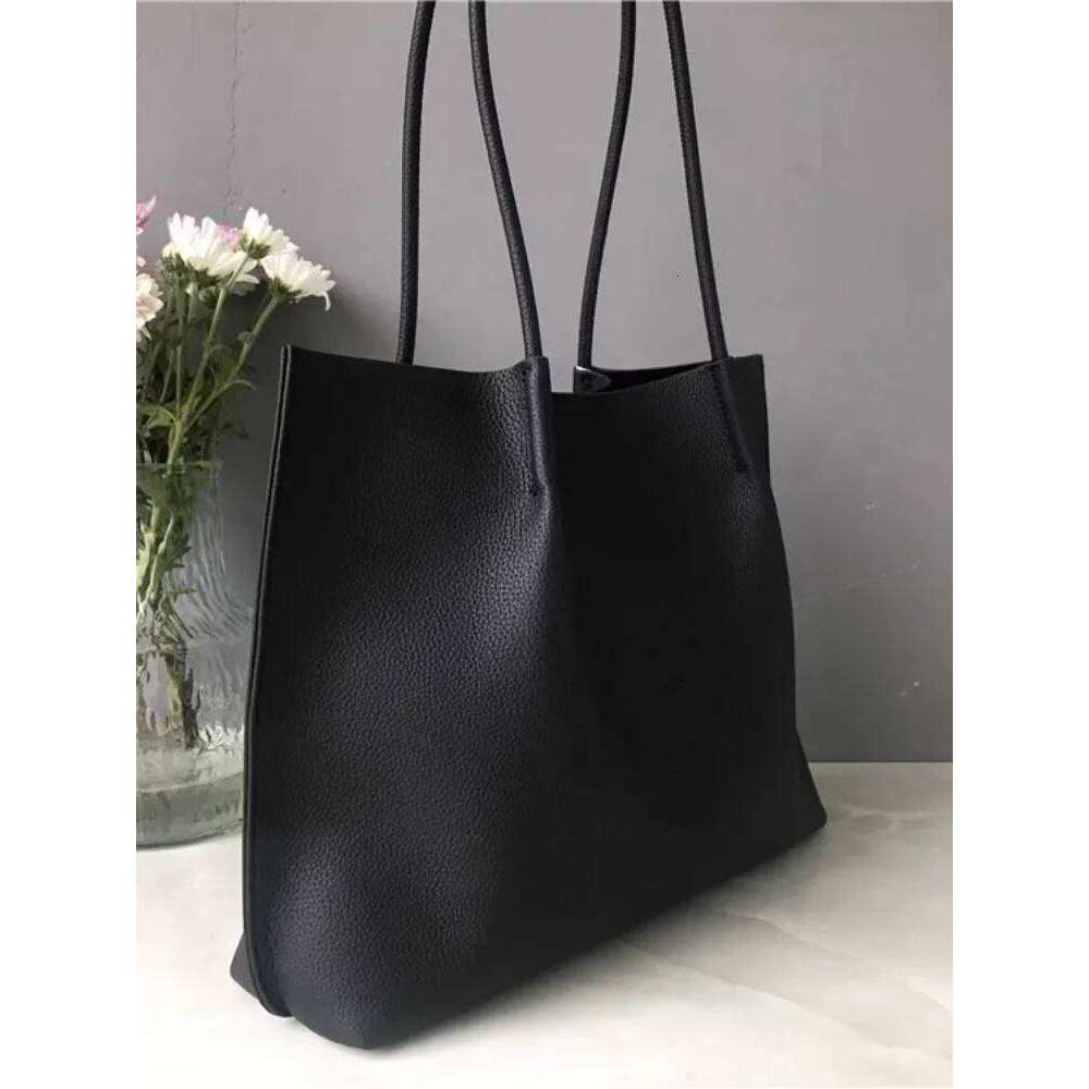 Office Ladies High Capacity Work Single Shoulder Casual Tote Handbag Soft Leather Vintage Solid Color Women Shopping Bag