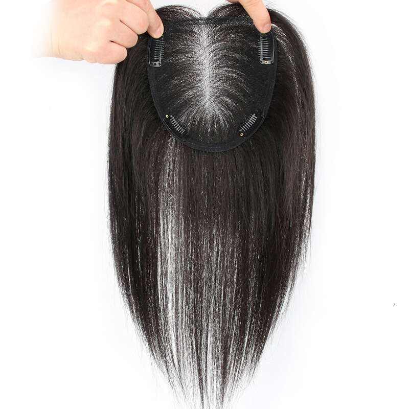 Swiss Net Hairpiece Full Hand-Woven Freestyle Parting Women's Heightening Crown Covering Gray Volume Enhancer Top Hair Patch
