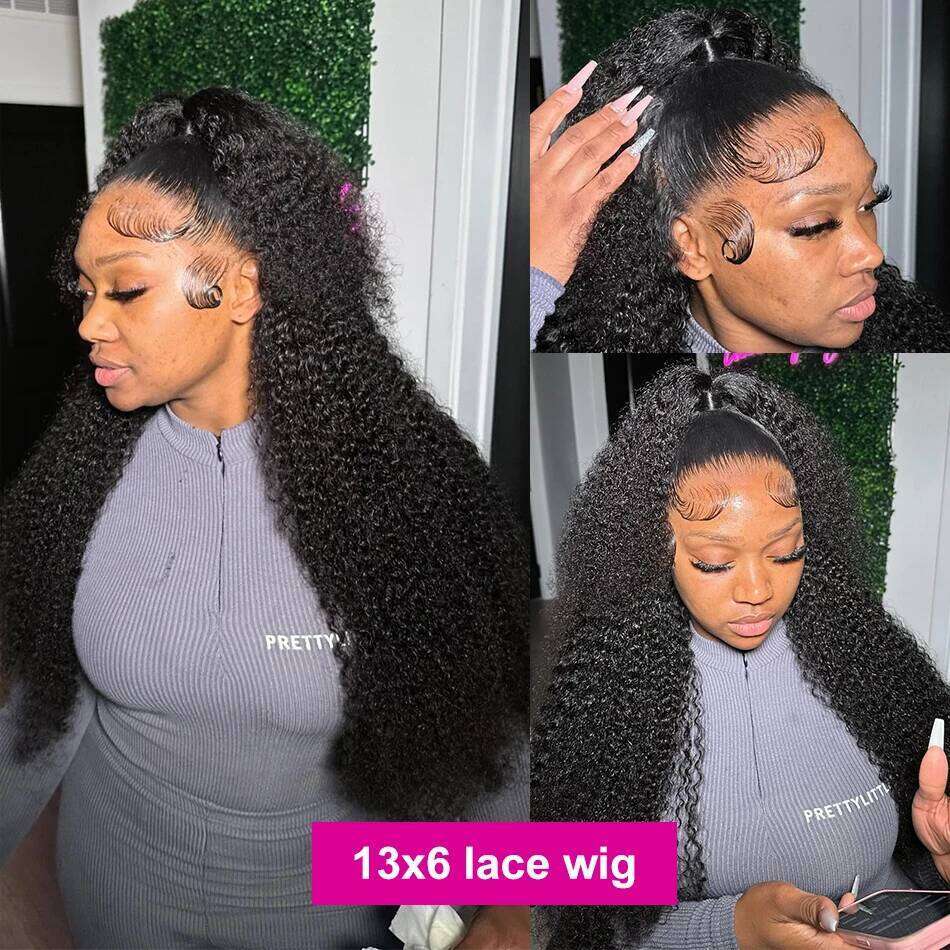 30 40 Inch Deep Wave 13x4 Front Human Hair 220 Density 13x6 HD Lace Frontal Curly 5x5 Glueless Closure Wig For Women