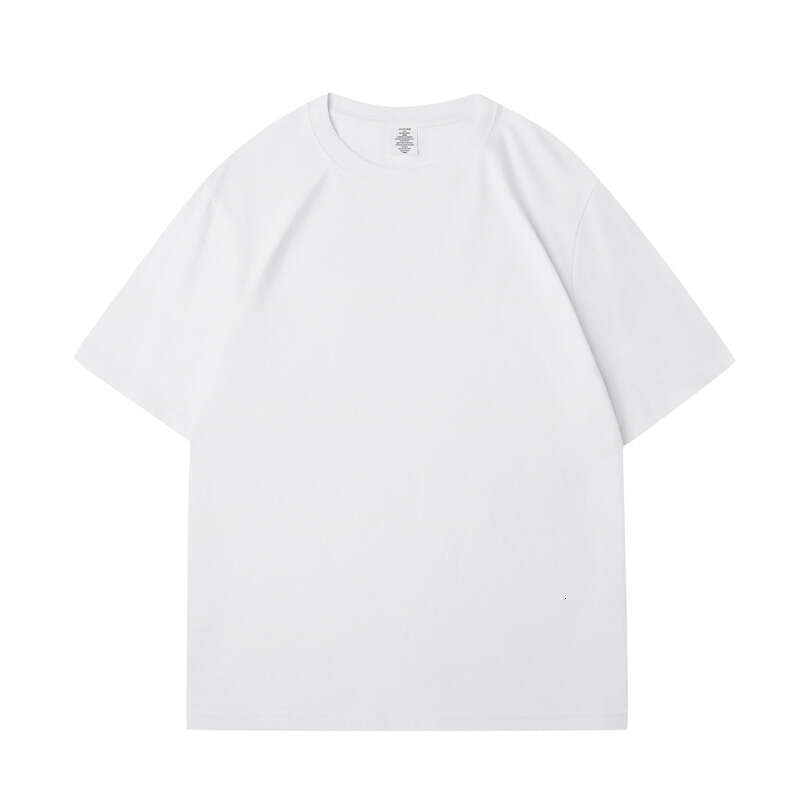 Short Sleeve Summer Round Neck 230g Pure Cotton Tee Small Neckline Solid Color Youth Unisex Regular Shoulder T-Shirt-bright red