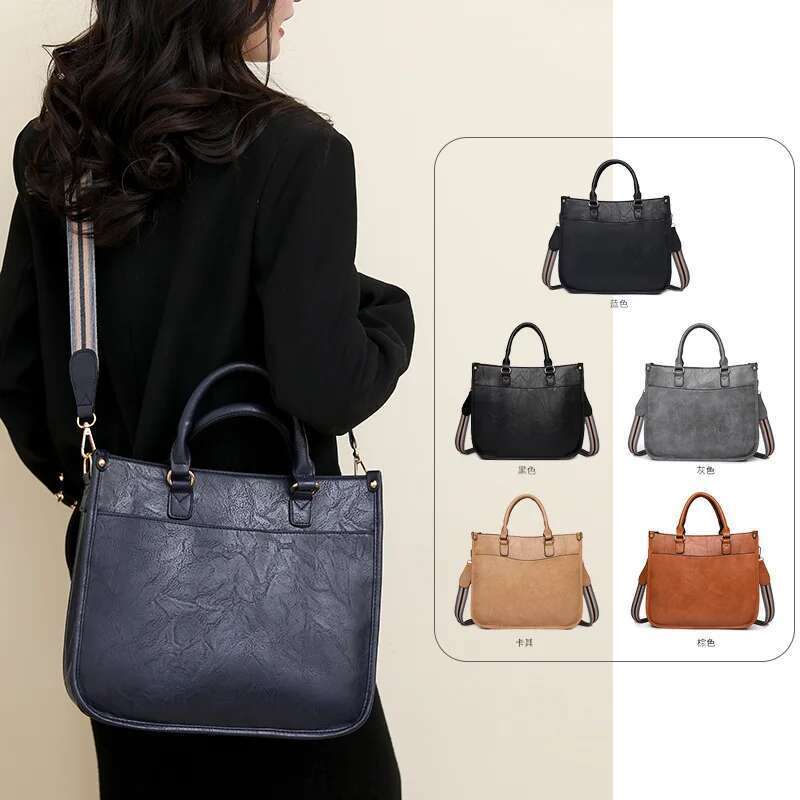 Designer Luxury 2025 New Casual Retro Women's Crossbody Daily Handbag Briefcase Fashion PU Leather Commuting Shopping Shoulder Bag For Women