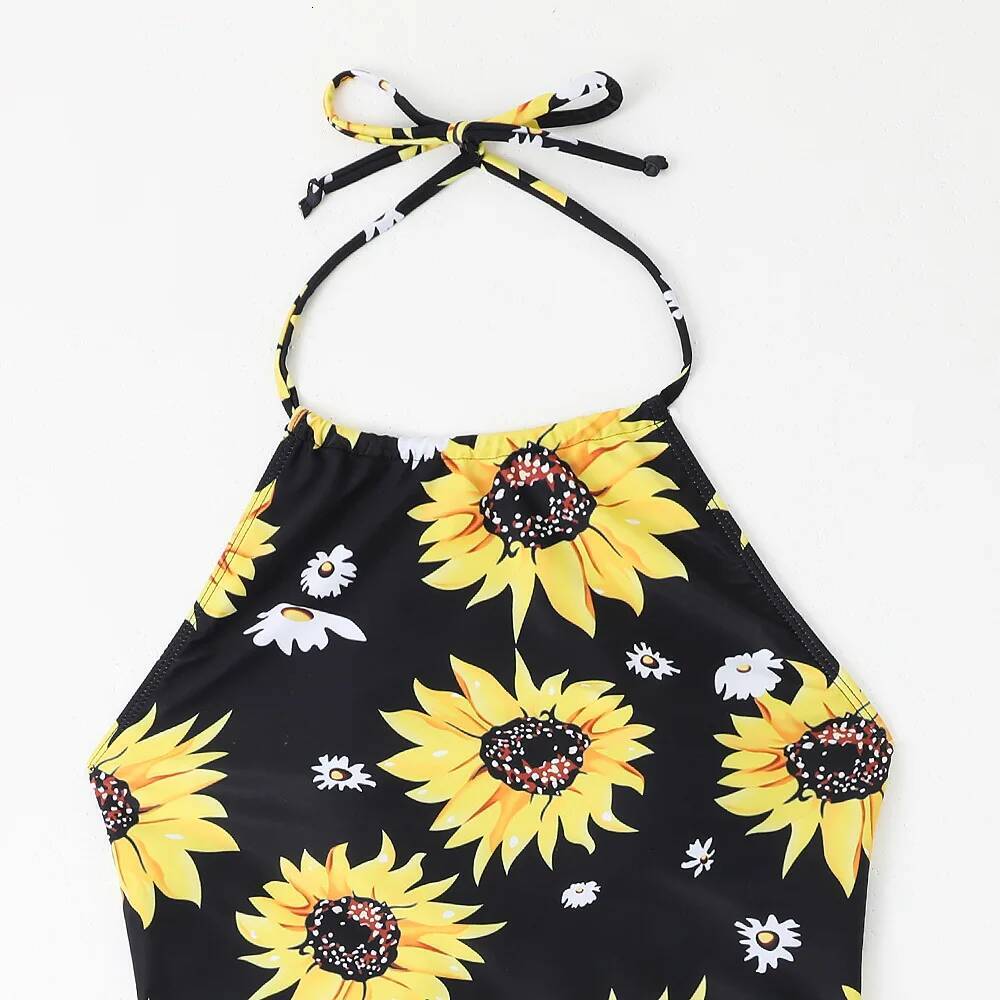 Women Suower Print Tankini Sets High Waist Bikini Two Pieces Swimsuit Swimwear Female Bathing Suit Beachwear Pool Swimming