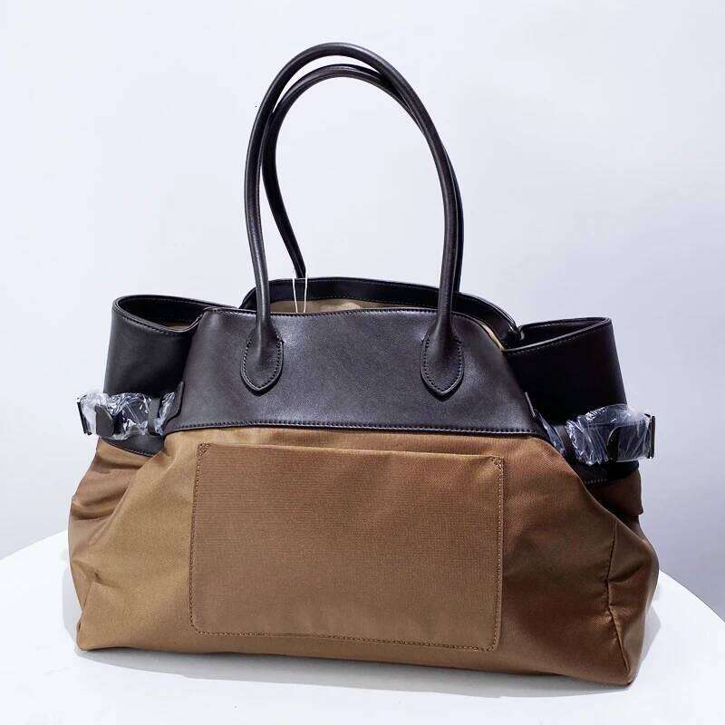 Genuine Leather Tote Bags For Women Designer Handbags Purses 2024 New In Canvas With Inner Pocket Large Capacity Shoulder