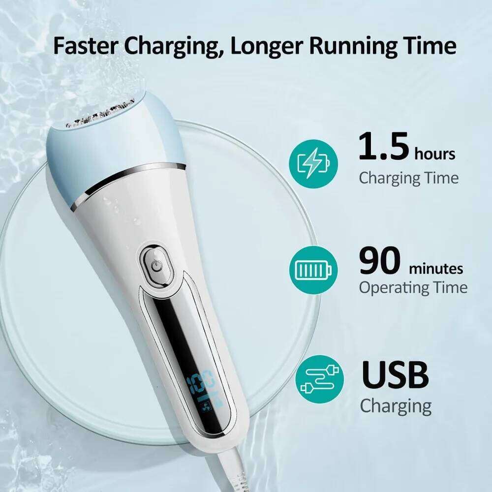 Epilator for Women, 6 in 1 Hair Removal Epilator, Shaver, Razor, Facial Brush, Face Massage and Body Exfoliator
