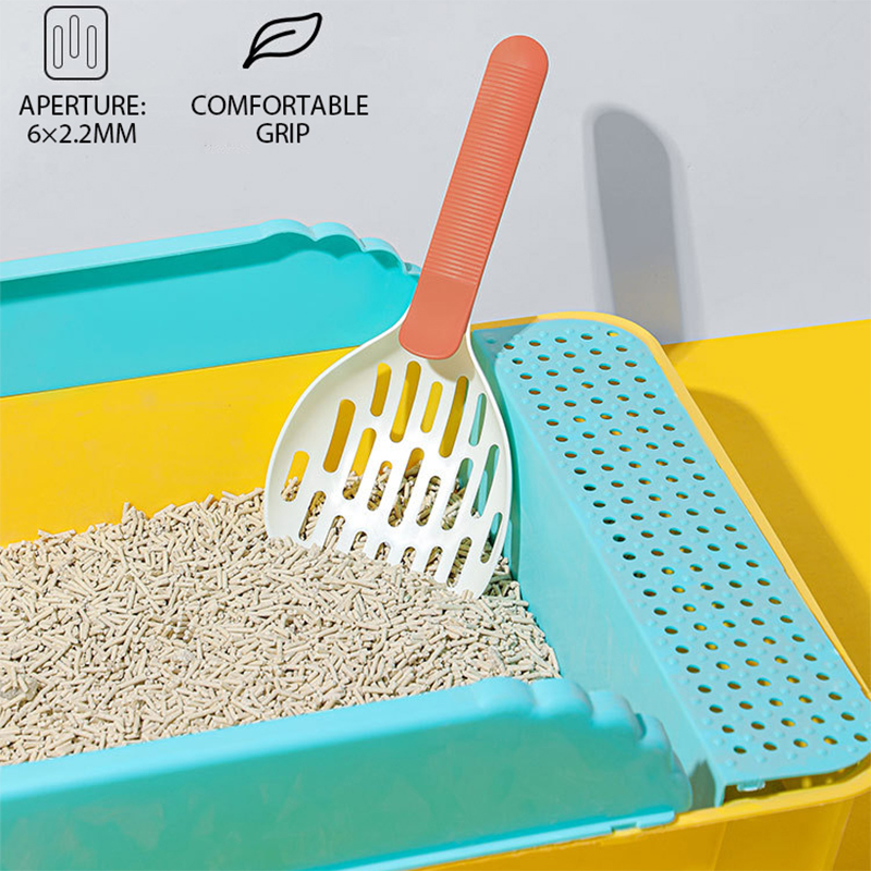 Large cat litter scoop color blocking pet cleaning tool cat toilet filter drop resistant pet litter dog litter scoop