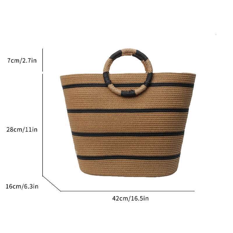 Fashion Handmade Woven Straw Handbag Summer Shoulder Large Beach Bag Handbags Women Bags Designer Borsa Mare