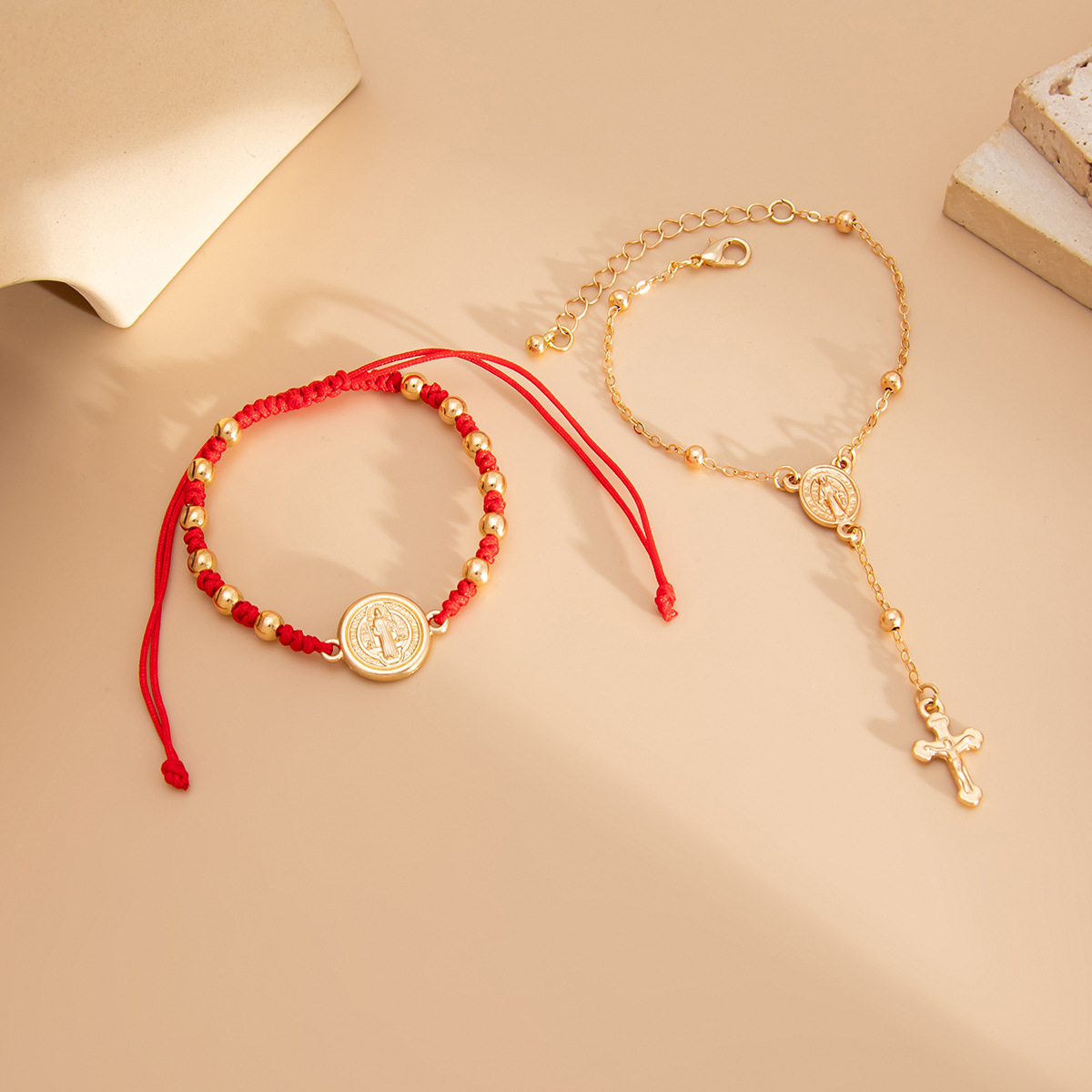 Ethnic Cross Tassel Bracelet Vintage Punk Layered Jewelry Women Bohemian Retro Handmade Fashion Accessories