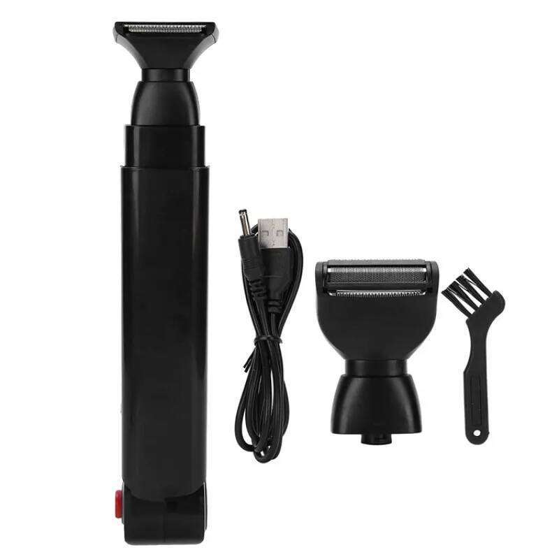 Electric Shaver 2 In 1 Facial Trimmer Razor Rechargeable Foldable Handle Back Hair Removal Men Body Groomer