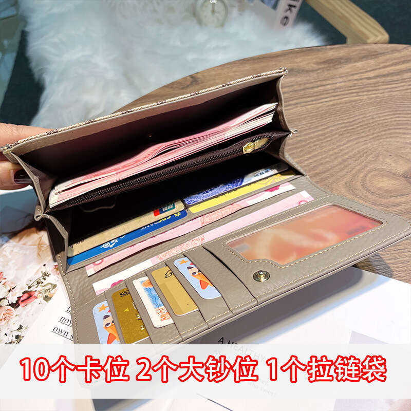 New Fashion Long Style Genuine Leather Multi-Card Slot Card Holder Women's Wallet