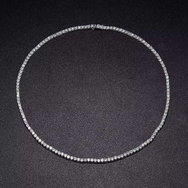OACOCA GRA Certificate 2.5MM VVS1 D Color White Gold Plated Moissanite Choker 925 Sterling Silver Moissanite Tennis Necklace