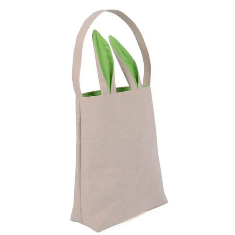 Easter Gift Bag Classic Bunny Ears Bag Jute Basket Put Easter Eggs for Kids Celebration Gift Easter Sunday Decoration c329 ZZ