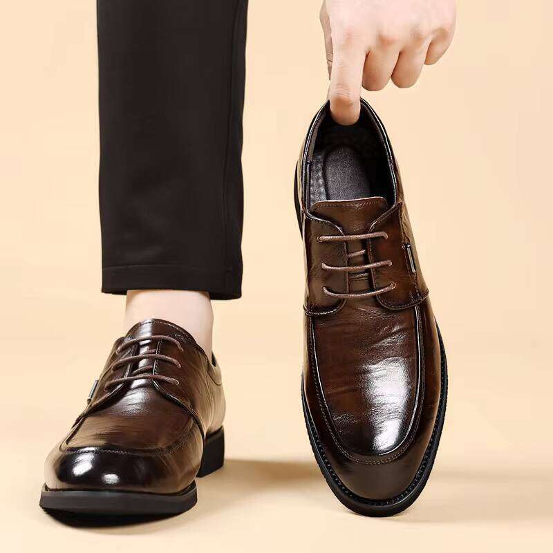 High Quality Cowhide Upper Air Out Sole Lightweight Stretch Men's Casual Leather Shoes