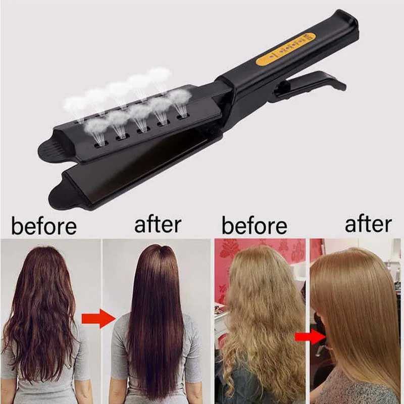 Hair Straightener Four-Gear Temperature Adjustment Ceramic Tourmaline Ionic Flat Iron Curling Iron Hair Curler For Women Hair W250610