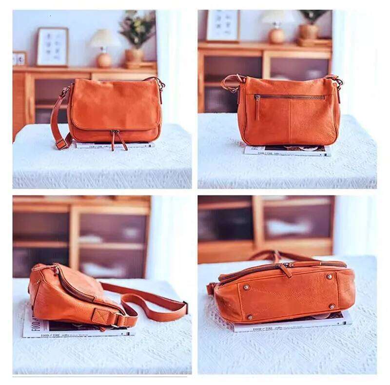 Organizers designers handmade genuine leather women's crossbody outdoor party first layer cowhide female shoulder bag