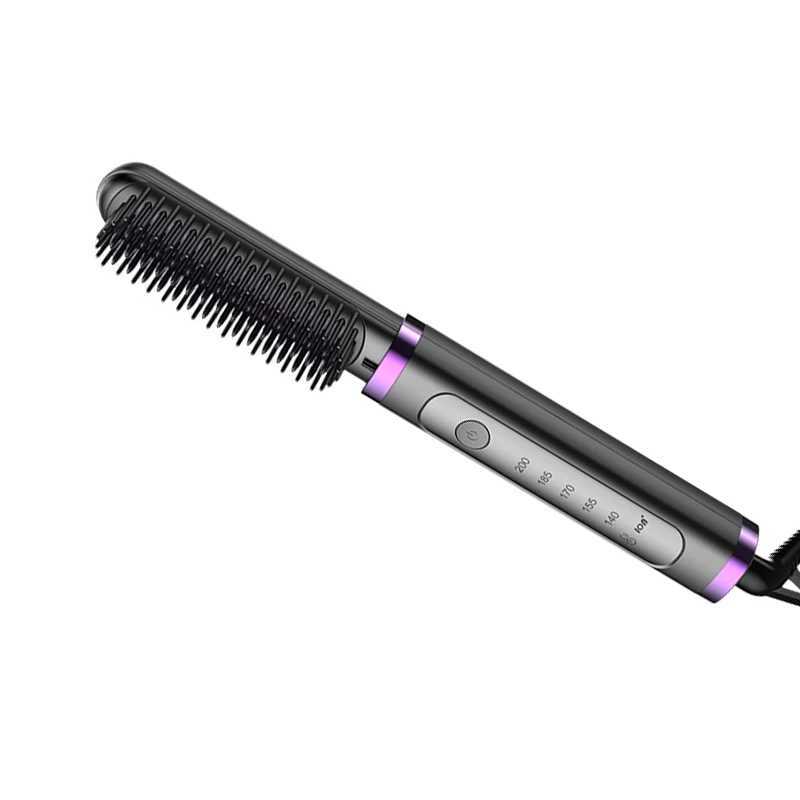 Multifunctional 2 in 1 Negative Ion Ceramic Electric Heat Brush Hair Straightener Hair Styling Tools Heating Comb W250610