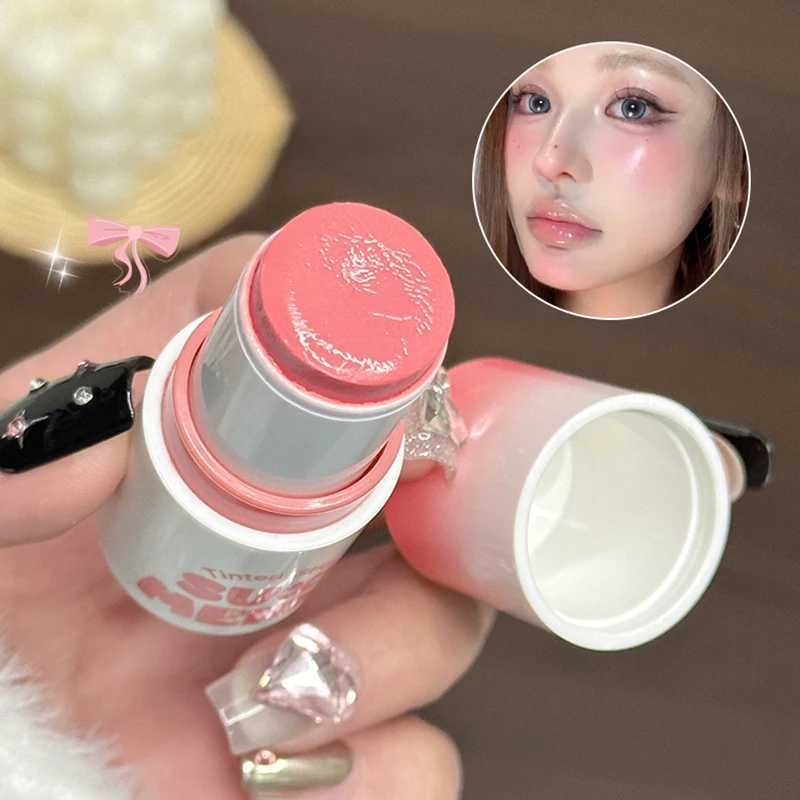 Water Light Blusher Stick Natural Nude Makeup Korean Brightening Low Saturation Cheek Rouge Waterproof Long-Lasting Blush CreamXJ250609