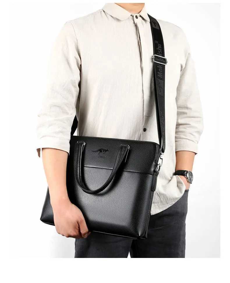 2025 New Shoulder Bag Crossbody Bag Mens PU Leather Horizontal Style Mens Backpack Business Document Leather Bag Briefcase W250610