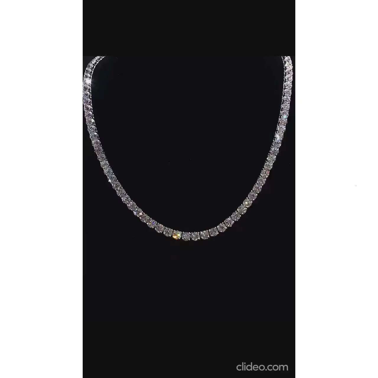 OACOCA 5mm VVS1 Moissanite Diamond Tennis Chain Necklace Iced Out Round Cut Design 925 Silver Passes Diamond Tester Hip Hop Jewelry