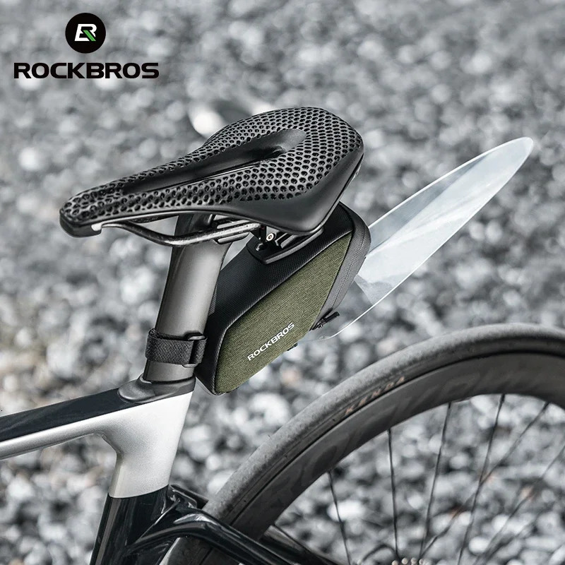 ROCKBROS Bicycle Saddle Bag 0.4L Mini Portable Cycling Bag Waterproof Seat Tail Bag MTB Road Bike Storage Backpack With Mudguard 250610