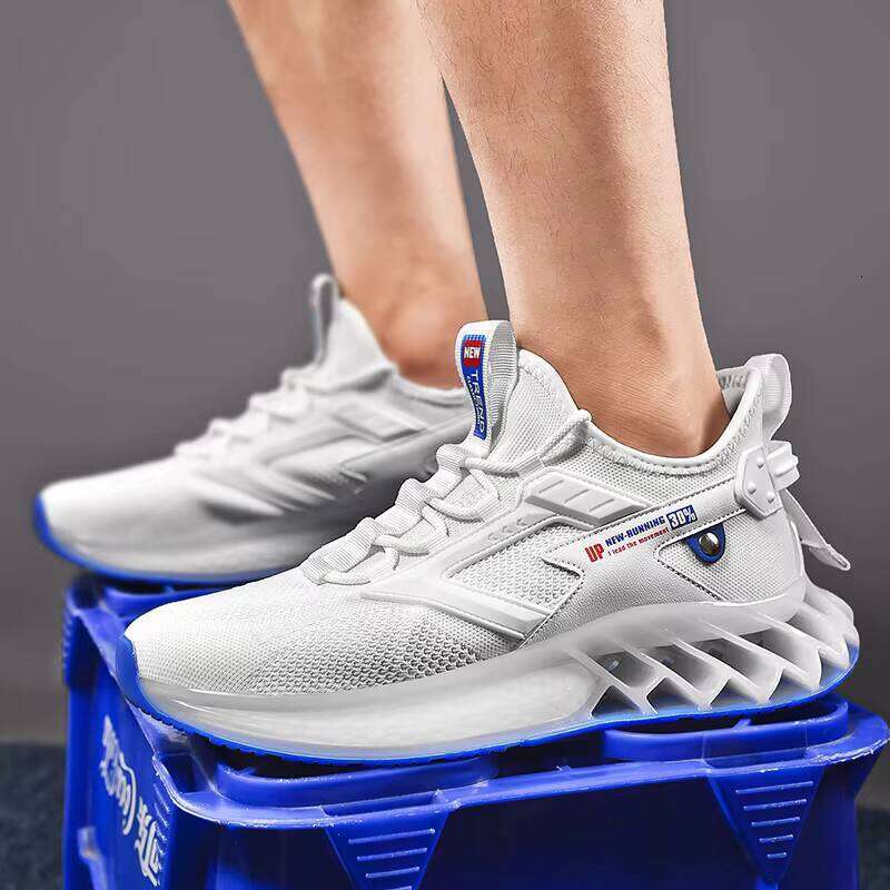 New High-quality High-elastic Flying Woven TPU Blade Bottom Casual Sneakers Men's Trendy Sports Shoes
