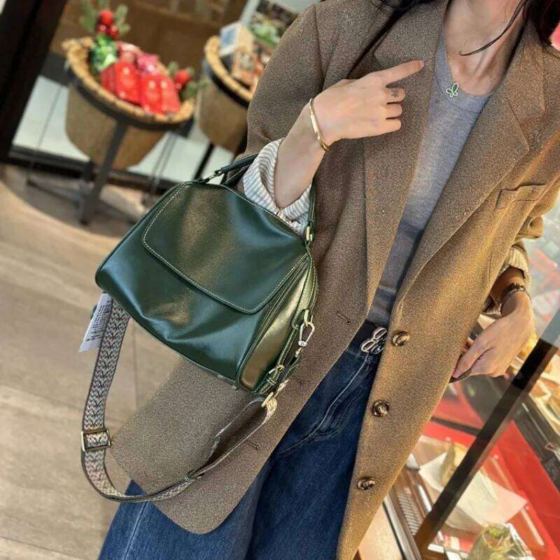 Designer Bag Genuine Leather Retro New Casual Versatile Crossbody Premium Sense Single Shoulder Pillow Bag Handbag