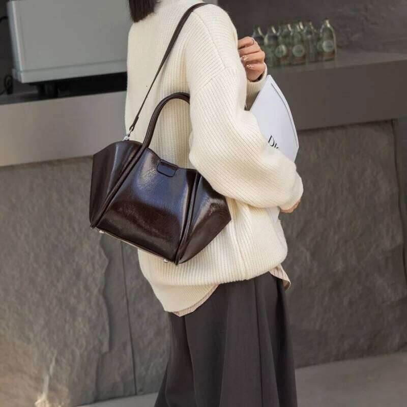 YANATARI Genuine leather woman shoulder Handbags ladies crossbody bags designer minimalism cowhide Bucket bag