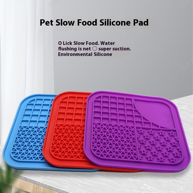 Dog Pet Silicone With Suction Cup Slow Feeder Non-Slip Anti-Choke Cat Lick Plate Mat Food Supplies