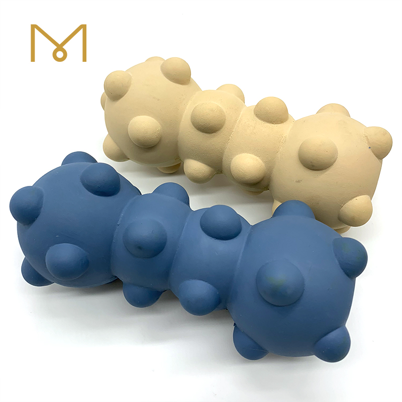 Dog Rubber Chew Bone Toys Squeaky Wholesale Interactive Training Teeth Cleaning Chew Proof Dog Pet Toys 4pcs/Pack