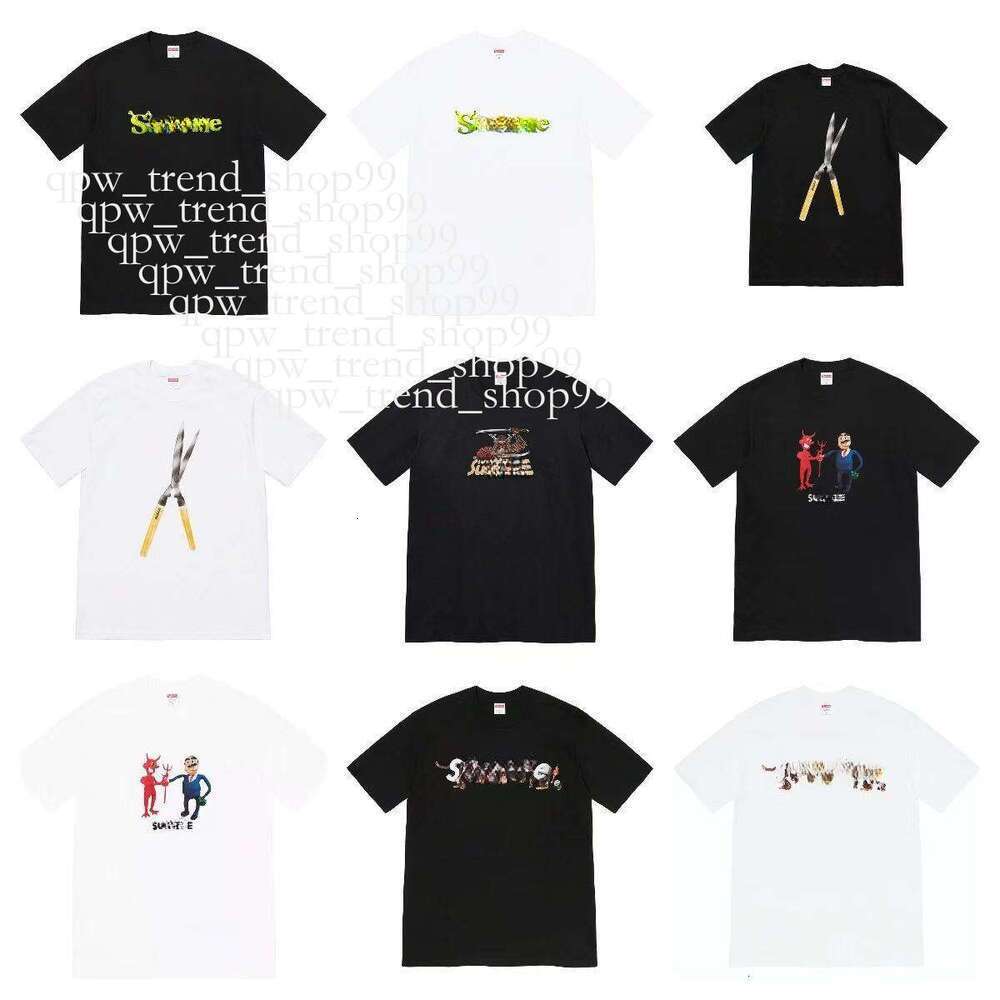 New Designer superme Men's t shirt super American street fashion brand letter embroidery short sleeves men's pure cotton plus size sweat absorbing Y2K hip-hop