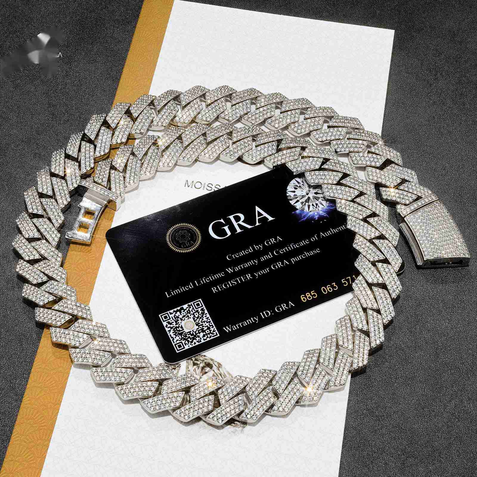 OACOCA High Jewelry Mens VVS Moissanite Necklace 925 Silver 15mm 18mm Cuban Link Chain Iced out Style