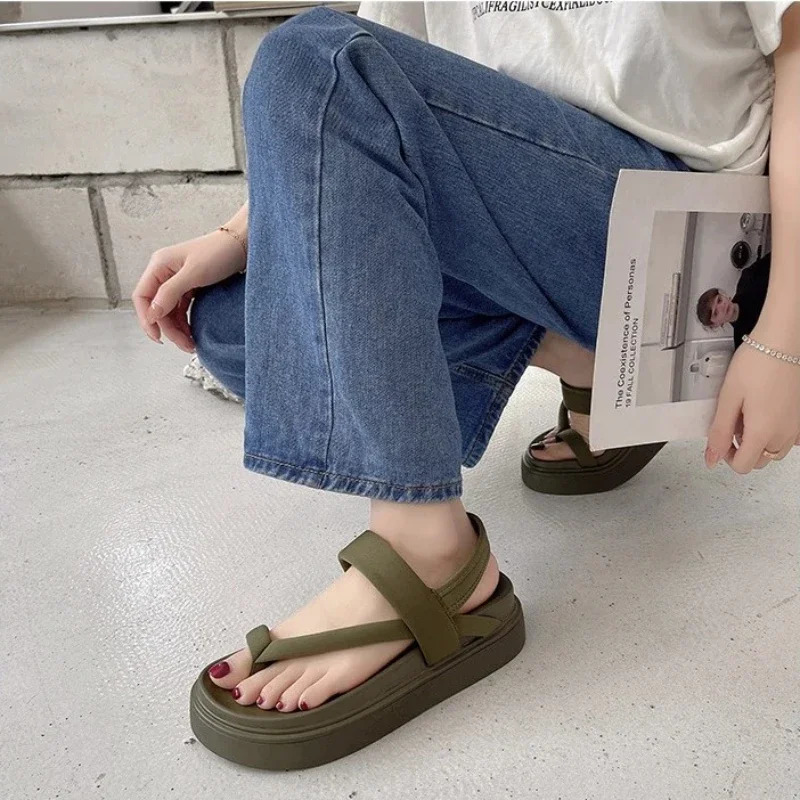 Women Platform Sandals Flat Flip Flops Summer Beach Sexy Casual shoes Ladies Shoes Fashion Woman Black Sandals 250604
