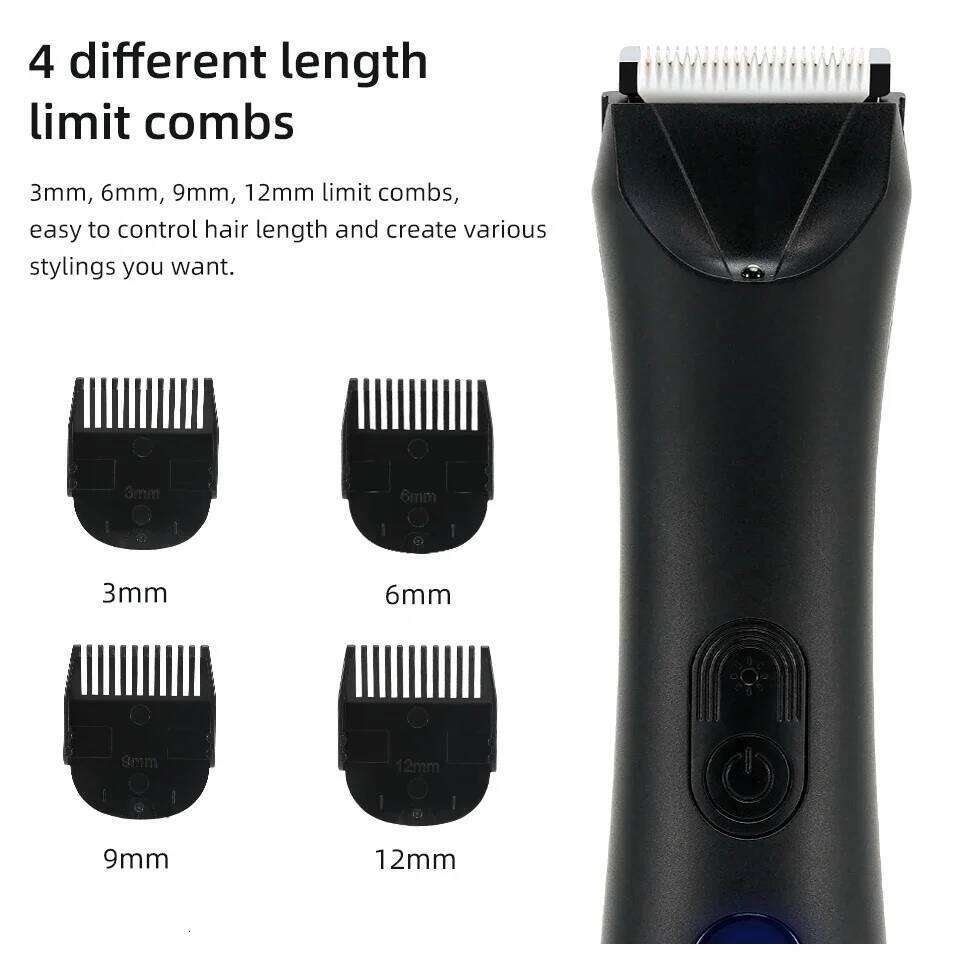 Electric and Shaver for Men Body Groomer Groin&Ball Pubic Hair Trimmer Replaceable Ceramic Blade IPX7 Waterproof