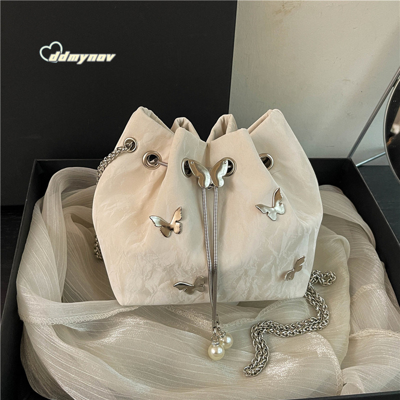 Autumn Super Popular Niche for Women 2024 New Fashion Versatile Chain Crossbody High-end Single Shoulder Bucket Bag ddmynov