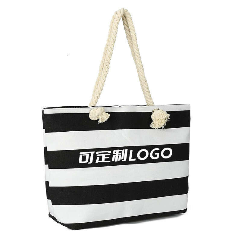 Large Capacity Striped Beach Women's Underarm Shoulder Simple Versatile Casual Storage Canvas Bag