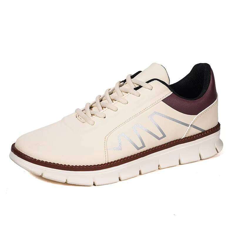 Factory Price Leather Upper Sport Men Sneakers Light Weight Running Shoes