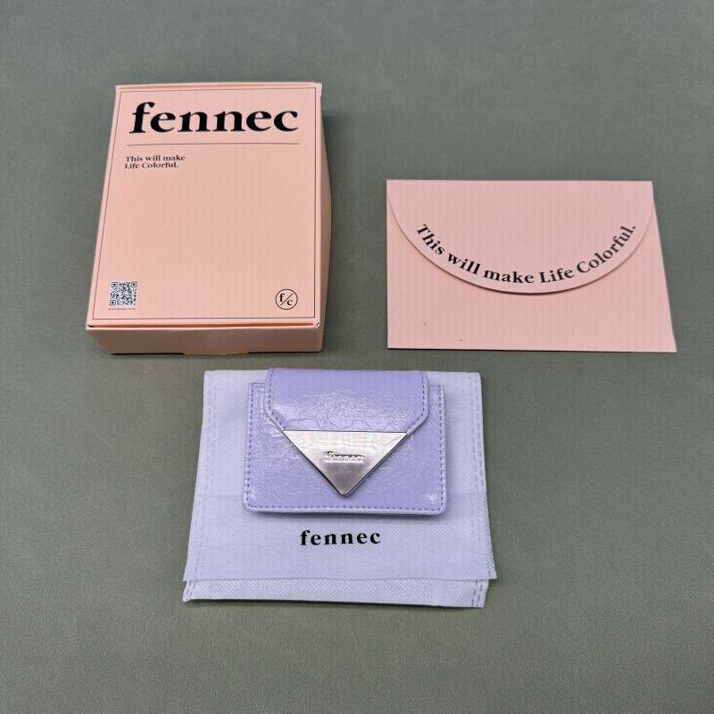 Korean FENNEC Classic Triangle Patent Leather Cowhide Portable 70% off Compact Fashion ID Coin Card Holder for Women