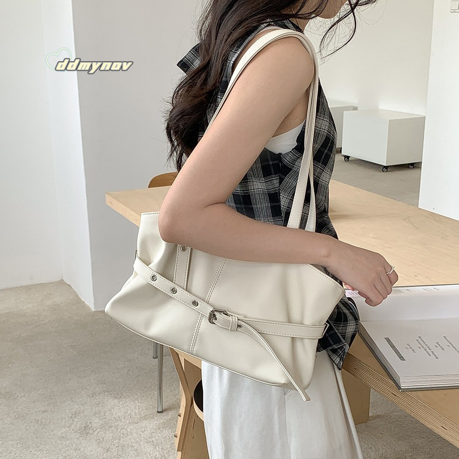 New Women's Single Shoulder Large Capacity 2025 Spring Summer Commuter Fashion Minimalist Tote Bag for Women ddmynov