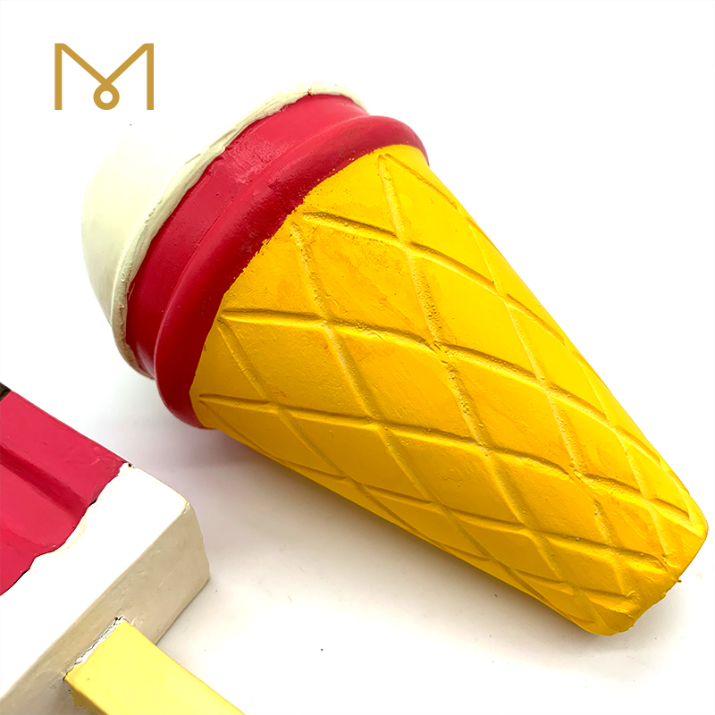 Squeaky Rubber Chew Dog Toy Colorful Screaming Soft New Natural Wholesale Food Latex Ice Cream Dog Toys 6pcs/Pack
