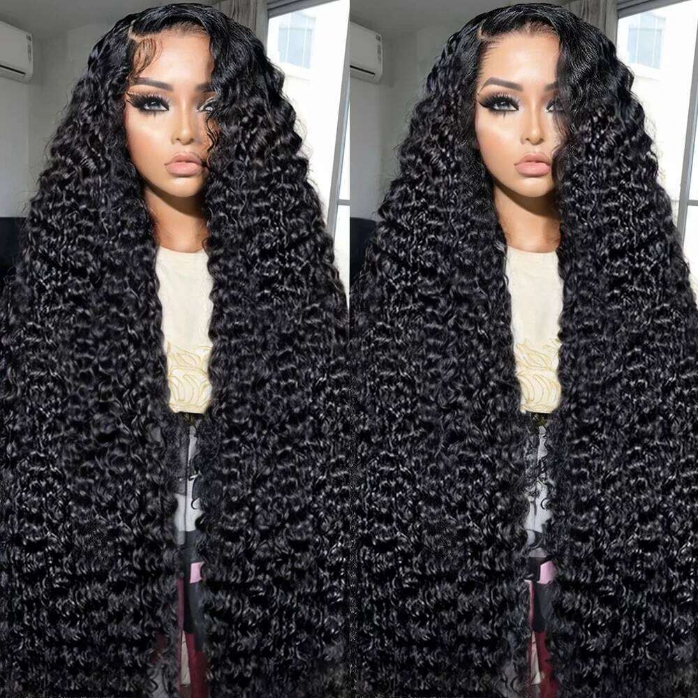 13x4 13X6 Deep Wave Frontal Natural Curly HD Front For Women Wet And Wavy Lace Closure Human Hair Wigs