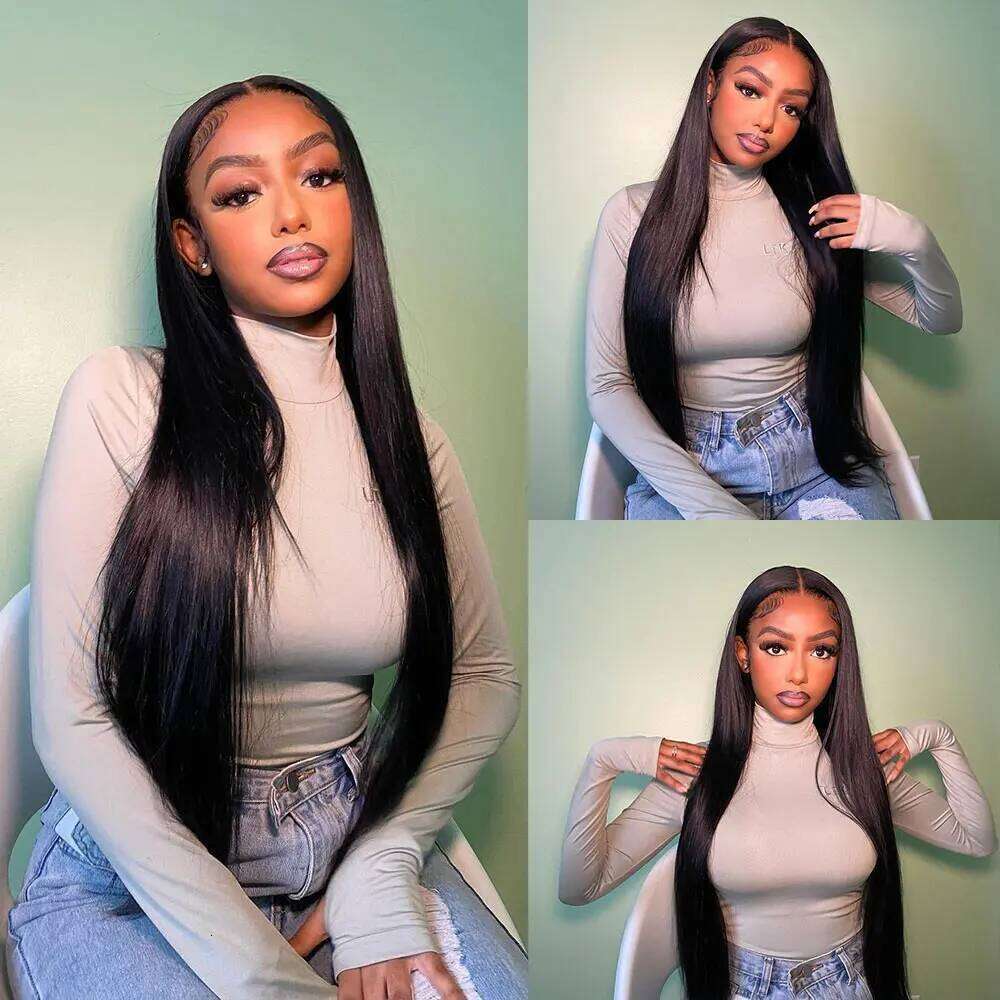 30 40 42 Inch Bone Straight 13x6 Frontal 13x4 Hd Human Hair Front Wig Brazilian 4x4 360 Pre Plucked Lace Wigs