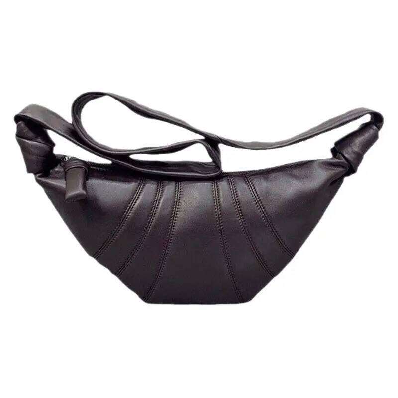 Leather Dumpling Bag Croissants Fashion Diagonal Popular Soft Chest Bags Large Capacity
