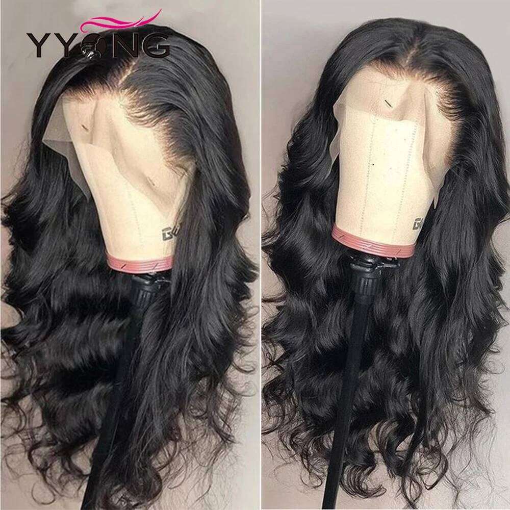 YYong 180% 13x6x1 T Part Body Wave Human Hair Wig Remy Brazilian Transparent Lace Frontal Wigs For Women