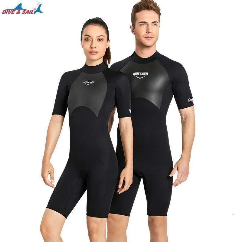 2mm Diving Short Sleeve Warm Wetsuit Large Snorkeling Swimming Cold Proof Thermal Surfing Suit Men Women Shorty Swimwear