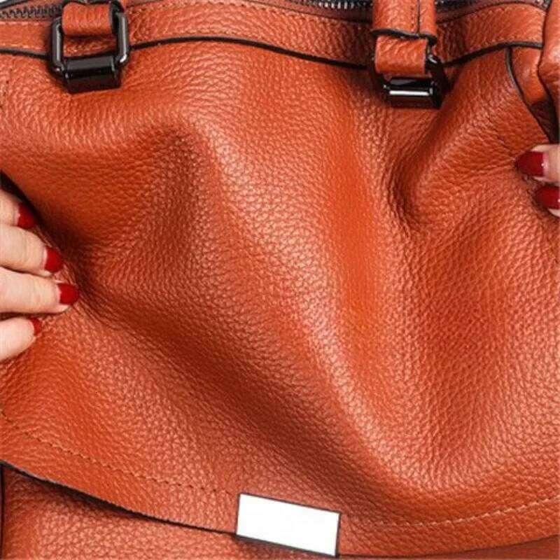 Cowhide Woman Soft Narural Retro Handbag Genuine Leather Cowhide Women's Shoulder Cross Bag