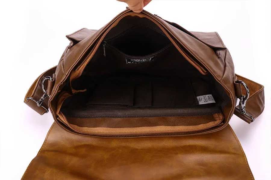 2024 New Brand Leather Men Handbags Business Briefcase Vintage Crossbody Shoulder Bags Male Messenger Bag Leather Office Tote A4 W250610