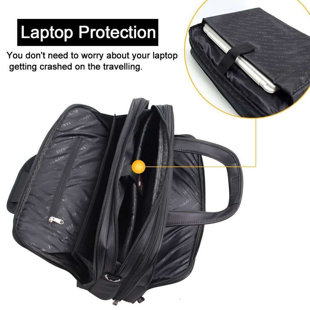 Large-Capacity Business Briefcase 15.6 Inch 17 19 Inches Laptop Men's Waterproof Canvas Document Work Office Bag Offical