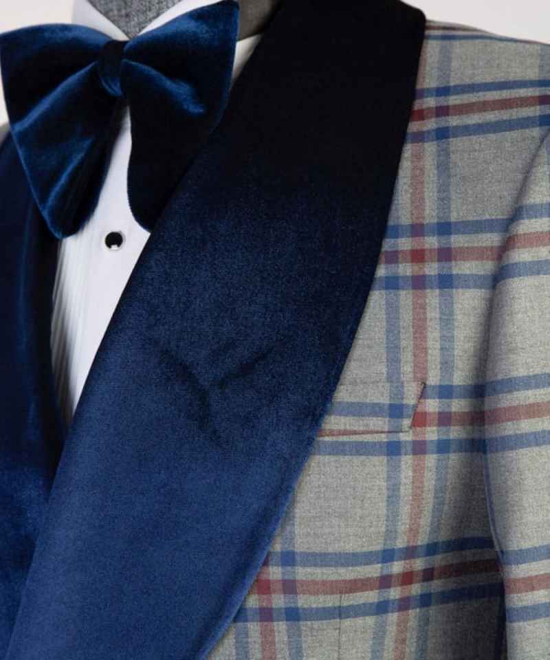 Vintage Check Wedding Tuxedos 1 Piece Set Jacket Double Breasted Men Suit Classic Fit Groom Wear Party Evening Suits Customized