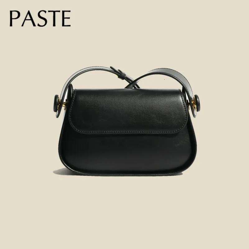 2025 Pink Green Summer Small Saddle Flap Hard Split Cow Leather Female Crossbody Shoulder Bag All-match Daily-use Purse