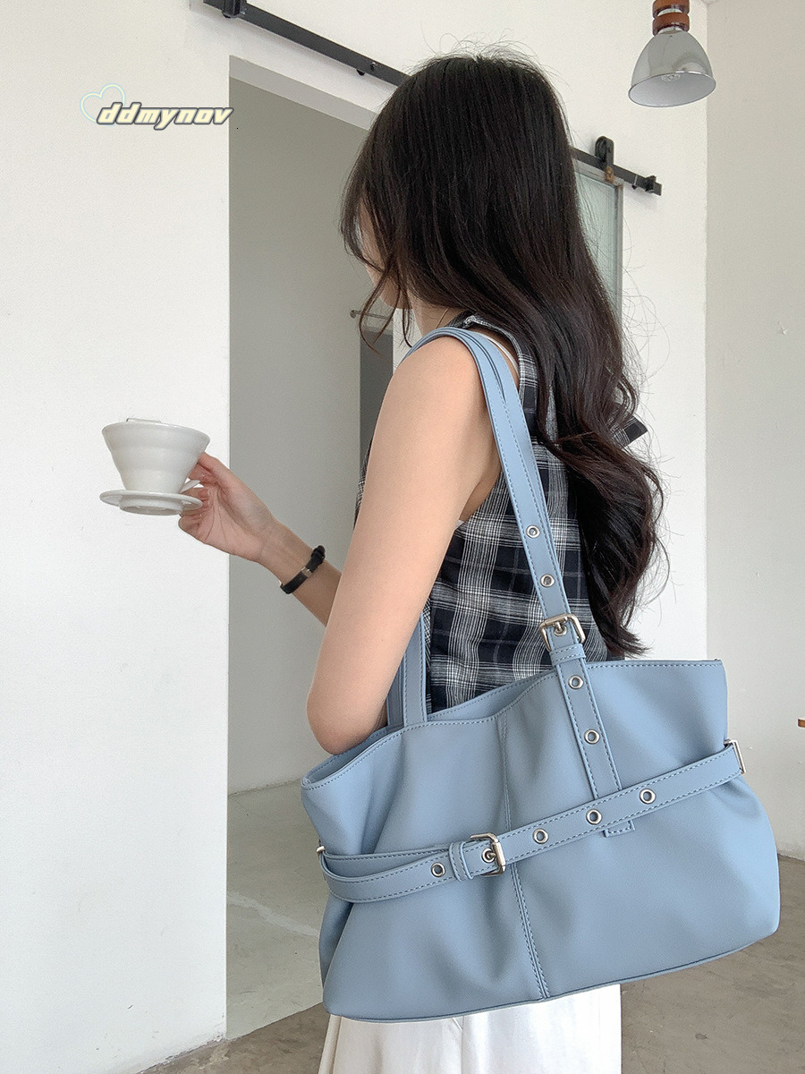 New Women's Single Shoulder Large Capacity 2025 Spring Summer Commuter Fashion Minimalist Tote Bag for Women ddmynov