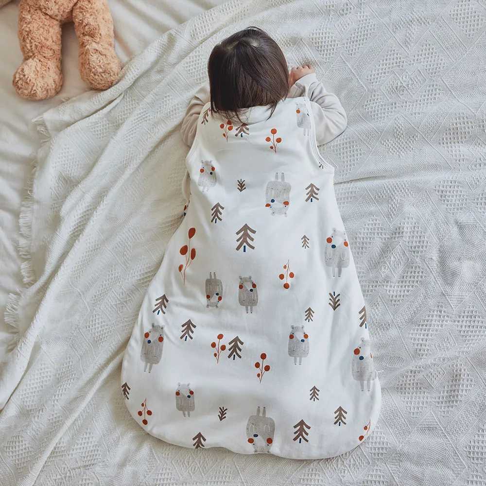Baby Sleeping Bag Sleeveless Spring Baby Sleepsacks 3-24Months Kids Sleepwear Cute Animal Print Anti-Kick Blanket 2.5Tog y250610ZA70